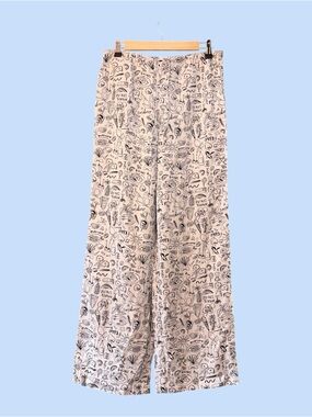 Sincerely Jules Black & White Doodle Palazzo Pants